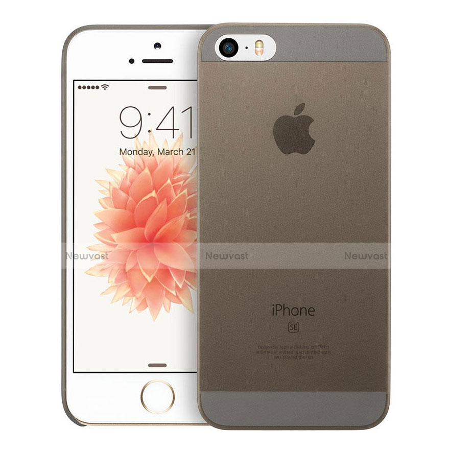 Ultra-thin Transparent Plastic Case for Apple iPhone SE Gray