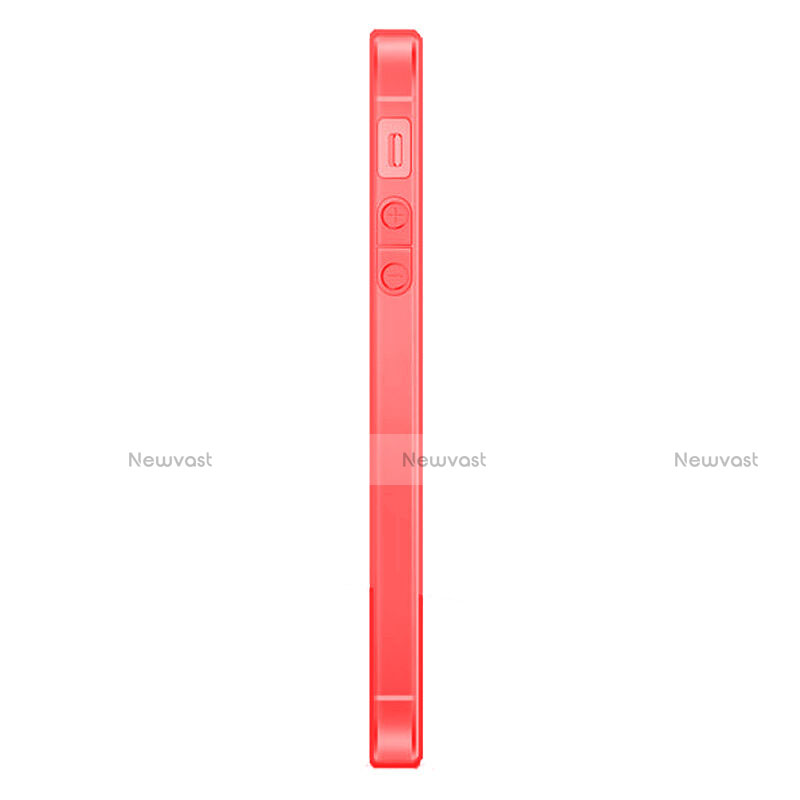 Ultra-thin Transparent Silicone Matte Finish Case for Apple iPhone 5 Red