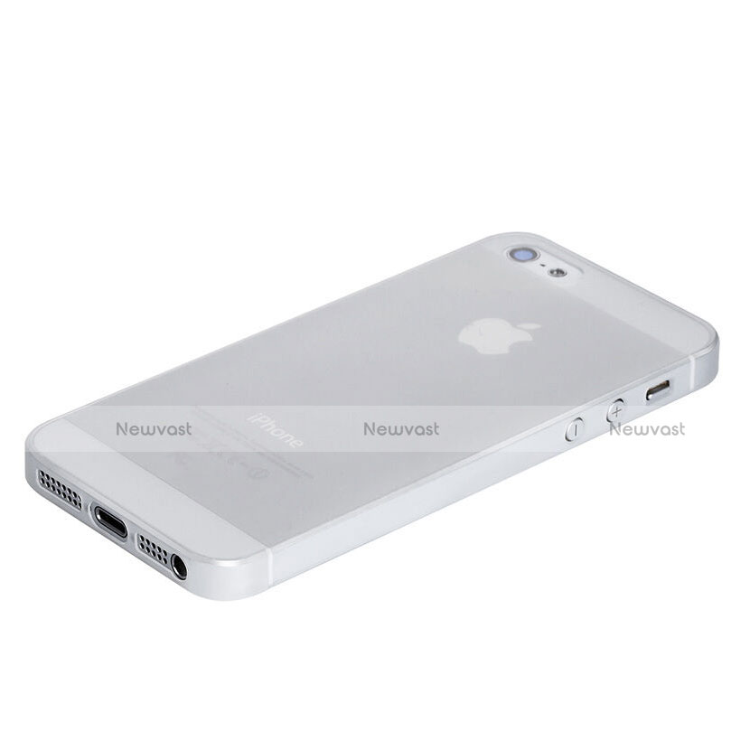 Ultra-thin Transparent Silicone Matte Finish Case for Apple iPhone 5 White