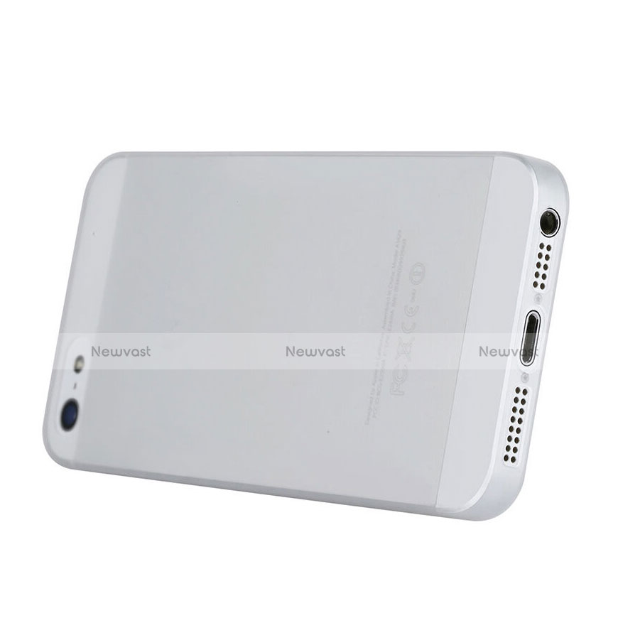 Ultra-thin Transparent Silicone Matte Finish Case for Apple iPhone 5 White