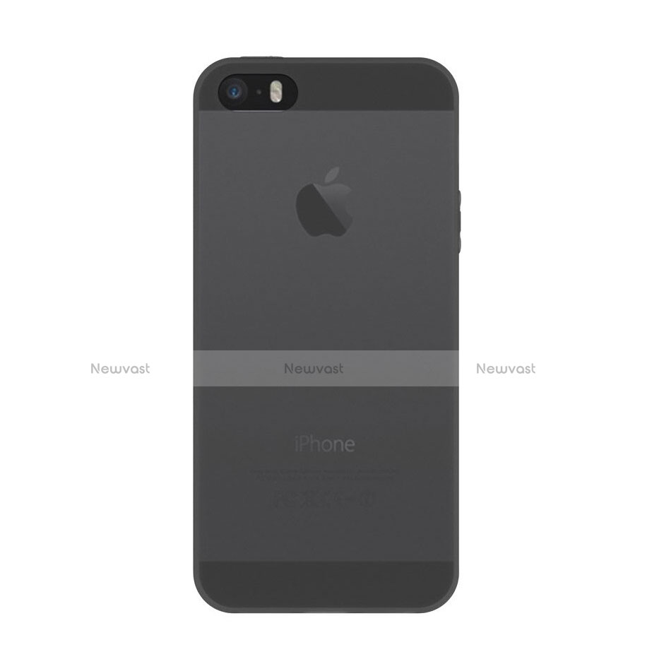 Ultra-thin Transparent Silicone Matte Finish Case for Apple iPhone 5S Dark Gray