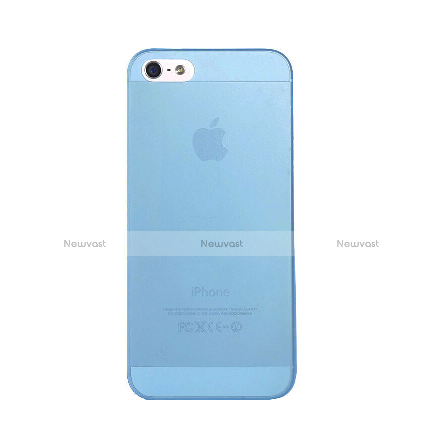 Ultra-thin Transparent Silicone Matte Finish Cover for Apple iPhone 5S Blue