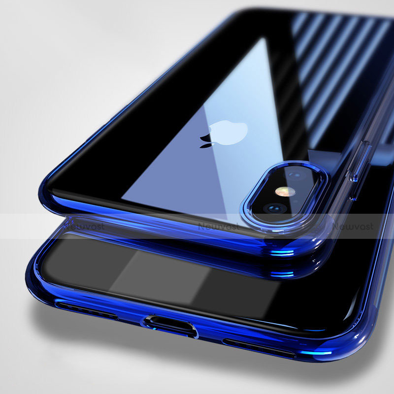 Ultra-thin Transparent TPU Soft Case C01 for Apple iPhone X Blue