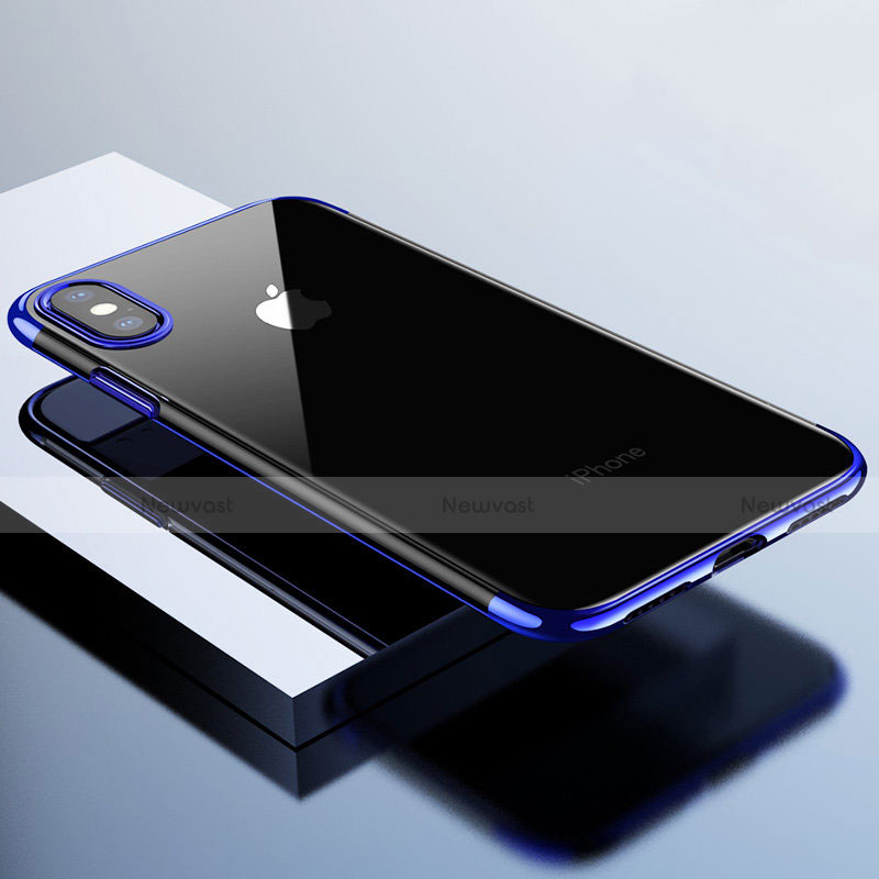 Ultra-thin Transparent TPU Soft Case C01 for Apple iPhone X Blue