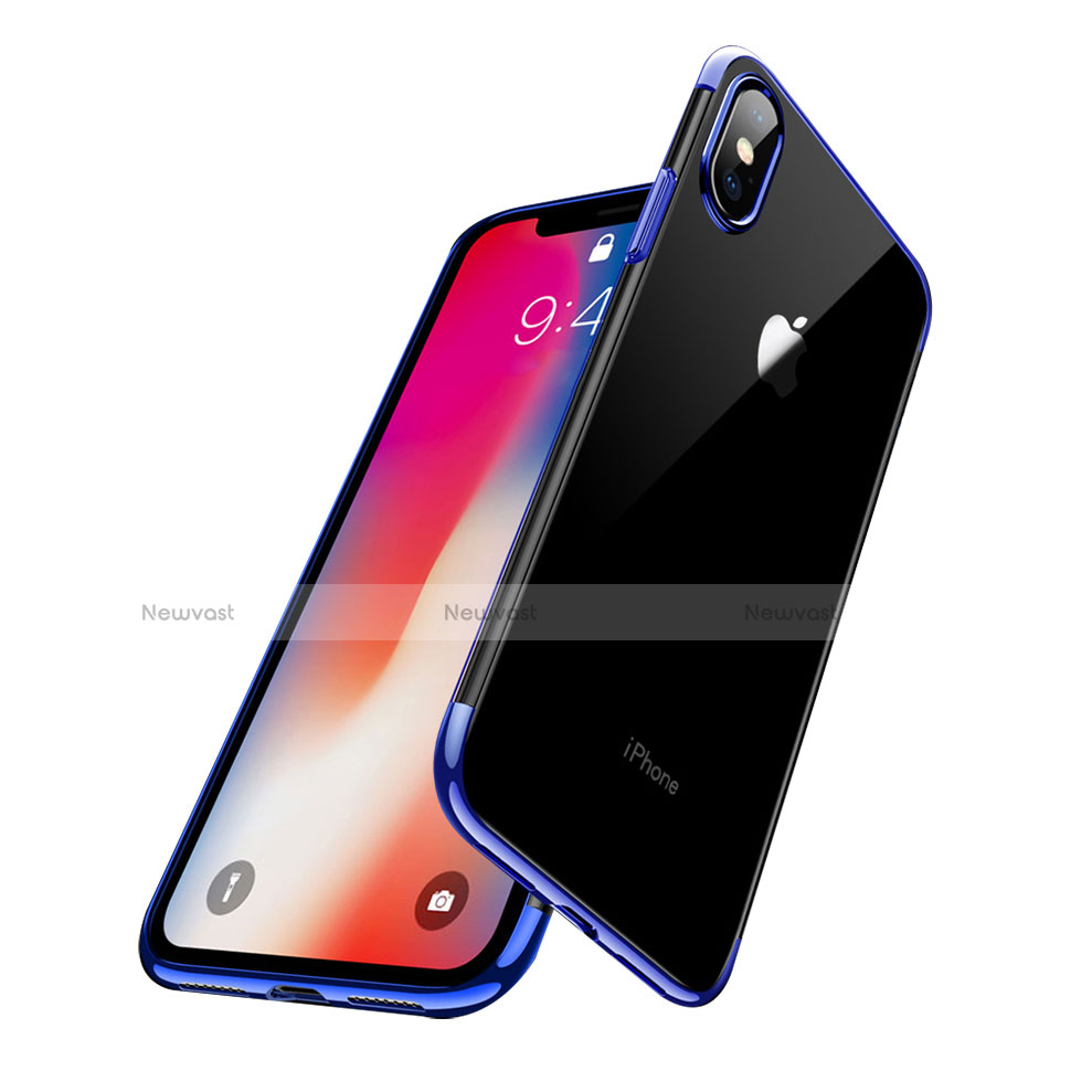 Ultra-thin Transparent TPU Soft Case C01 for Apple iPhone X Blue