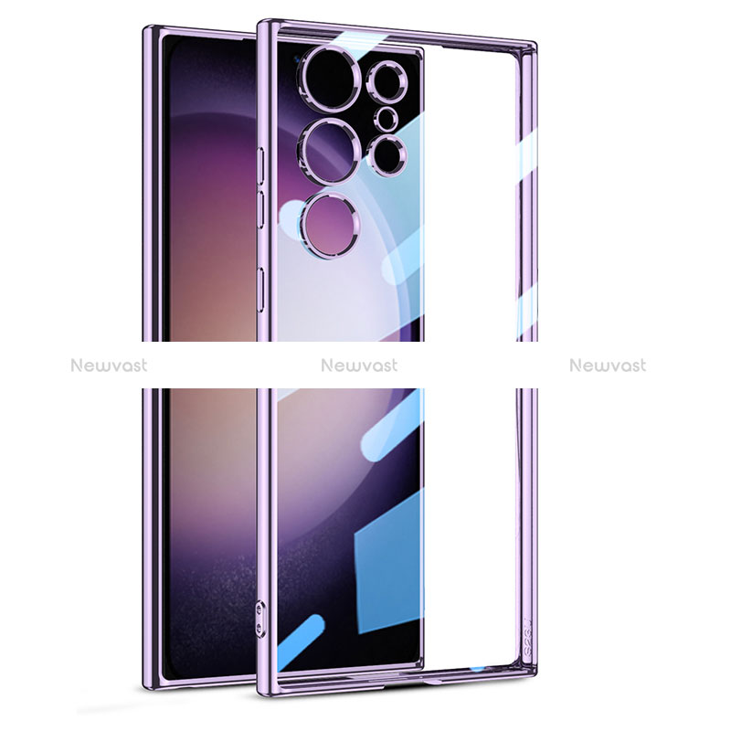 Ultra-thin Transparent TPU Soft Case Cover AC1 for Samsung Galaxy S21 Ultra 5G Purple