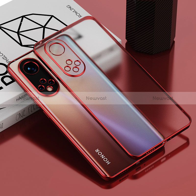 Ultra-thin Transparent TPU Soft Case Cover AN1 for Huawei Honor 50 Pro 5G Red