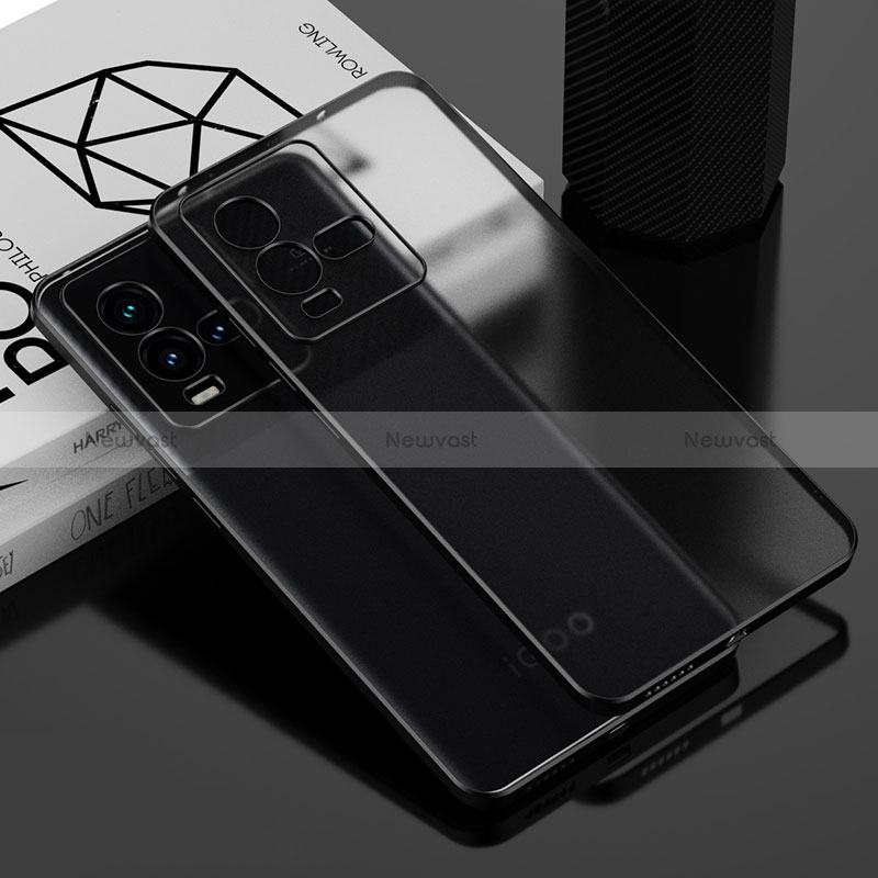 Ultra-thin Transparent TPU Soft Case Cover AN1 for Vivo iQOO 9T 5G Black