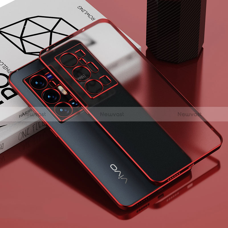 Ultra-thin Transparent TPU Soft Case Cover AN1 for Vivo X70 Pro+ Plus 5G Red