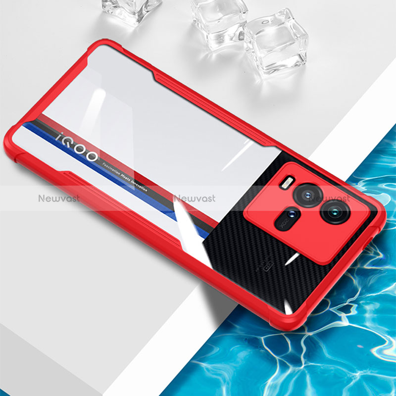 Ultra-thin Transparent TPU Soft Case Cover BH1 for Vivo iQOO 10 5G Red