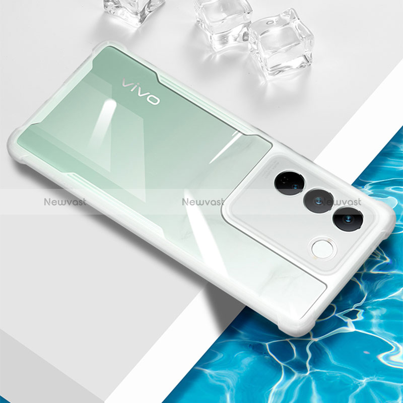 Ultra-thin Transparent TPU Soft Case Cover BH1 for Vivo V27 5G White