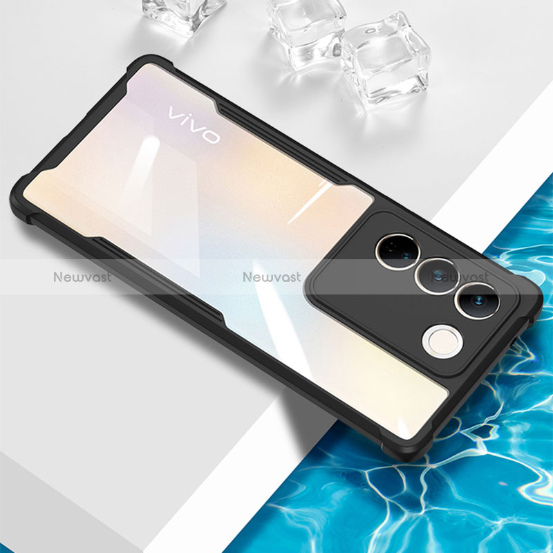 Ultra-thin Transparent TPU Soft Case Cover BH1 for Vivo V27e 5G Black