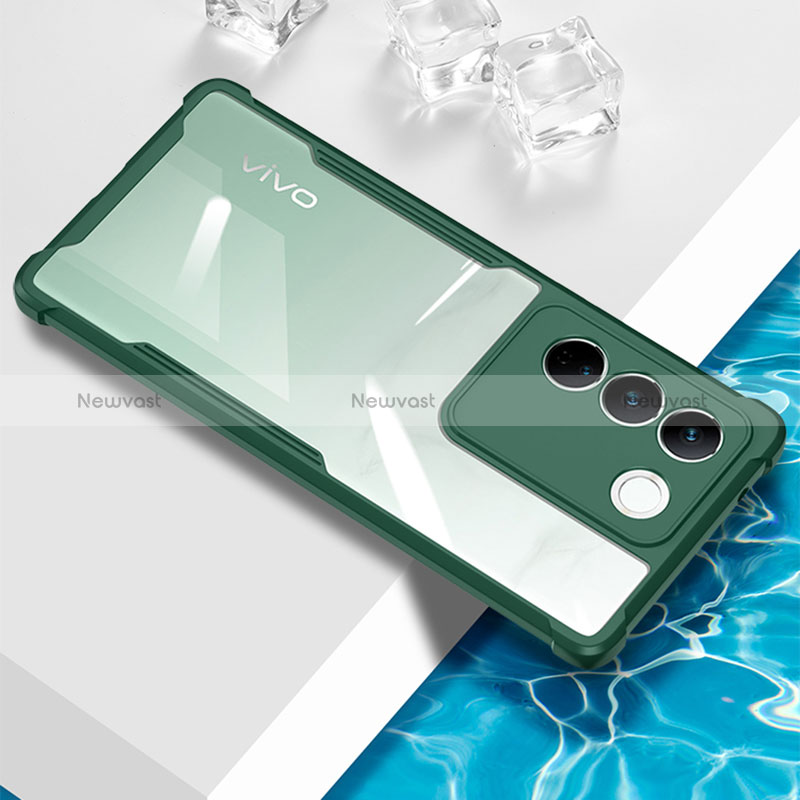 Ultra-thin Transparent TPU Soft Case Cover BH1 for Vivo V27e 5G Green
