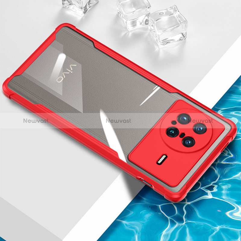 Ultra-thin Transparent TPU Soft Case Cover BH1 for Vivo X Note Red