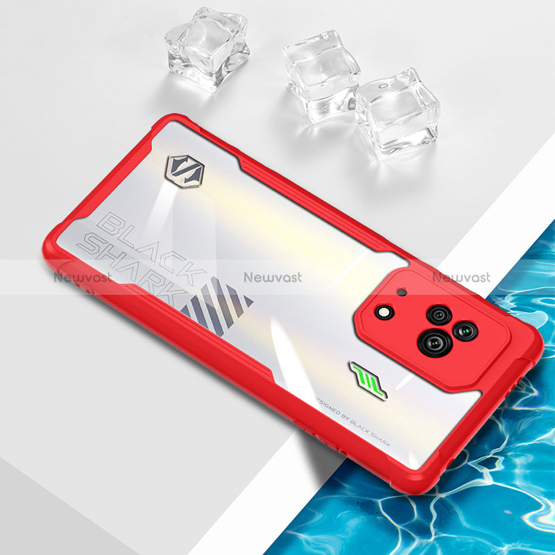 Ultra-thin Transparent TPU Soft Case Cover BH1 for Xiaomi Black Shark 5 5G Red