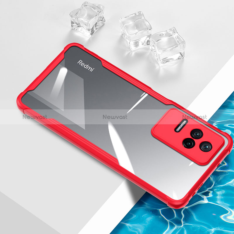 Ultra-thin Transparent TPU Soft Case Cover BH1 for Xiaomi Redmi K40S 5G Red