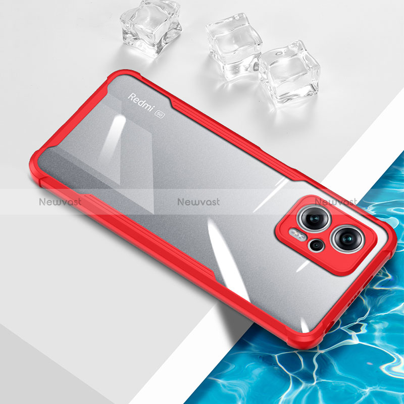 Ultra-thin Transparent TPU Soft Case Cover BH1 for Xiaomi Redmi K50i 5G Red