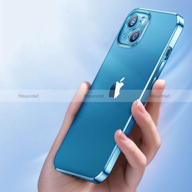 Ultra-thin Transparent TPU Soft Case Cover for Apple iPhone 15 Blue