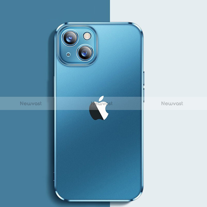 Ultra-thin Transparent TPU Soft Case Cover for Apple iPhone 15 Blue