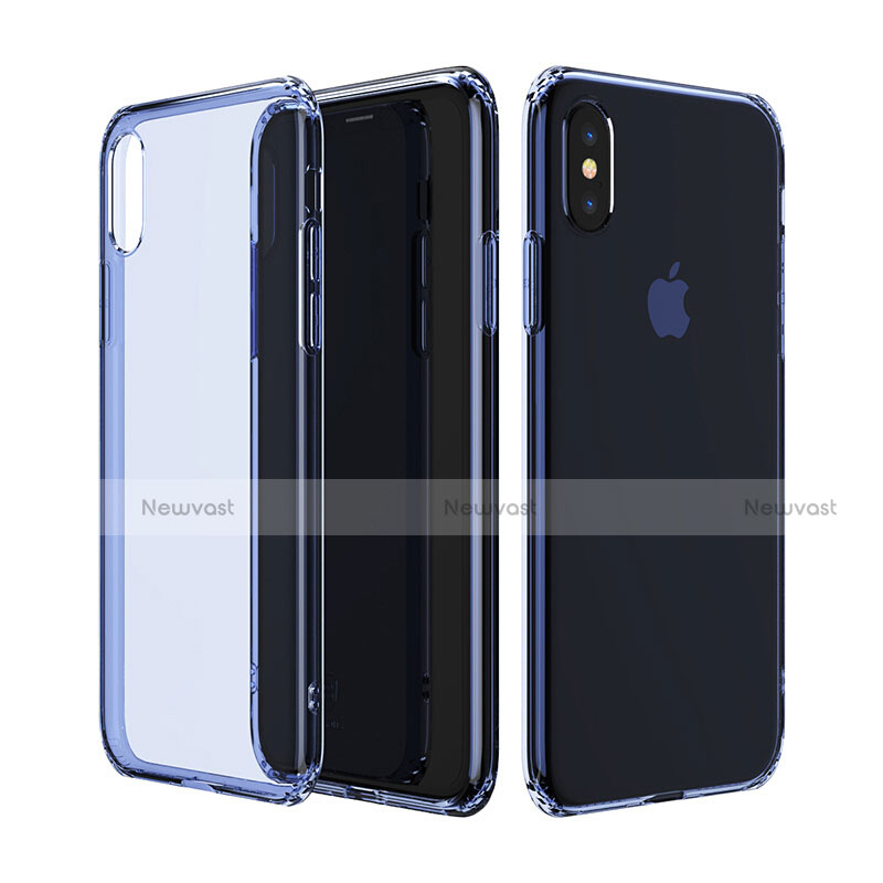 Ultra-thin Transparent TPU Soft Case Cover for Apple iPhone Xs Blue