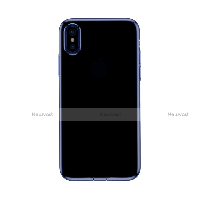 Ultra-thin Transparent TPU Soft Case Cover for Apple iPhone Xs Blue