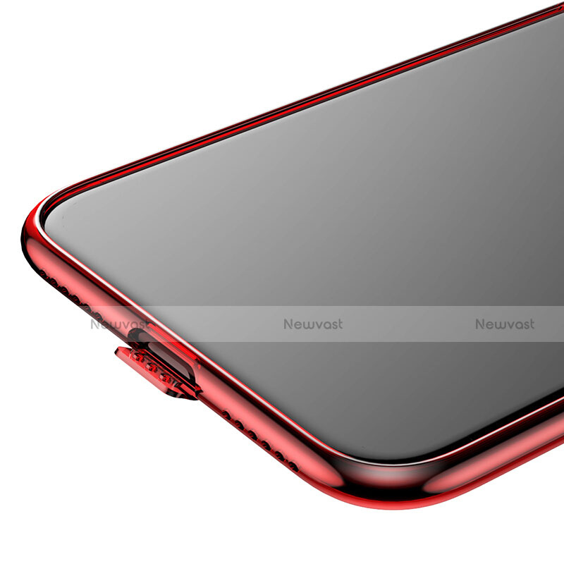 Ultra-thin Transparent TPU Soft Case Cover for Apple iPhone Xs Red