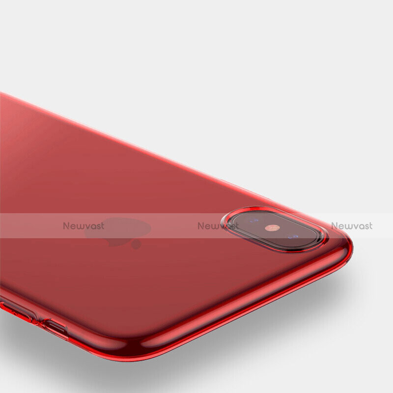 Ultra-thin Transparent TPU Soft Case Cover for Apple iPhone Xs Red