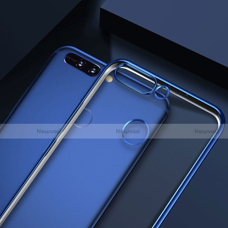 Ultra-thin Transparent TPU Soft Case Cover for Huawei Honor 8 Pro Blue