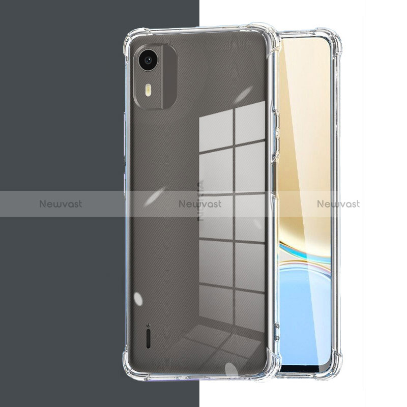 Ultra-thin Transparent TPU Soft Case Cover for Nokia C12 Plus Clear