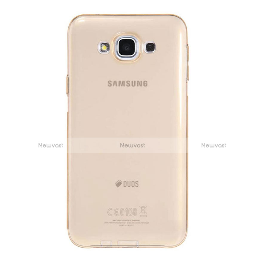 Ultra-thin Transparent TPU Soft Case Cover for Samsung Galaxy E7 SM-E700 E7000 Gold