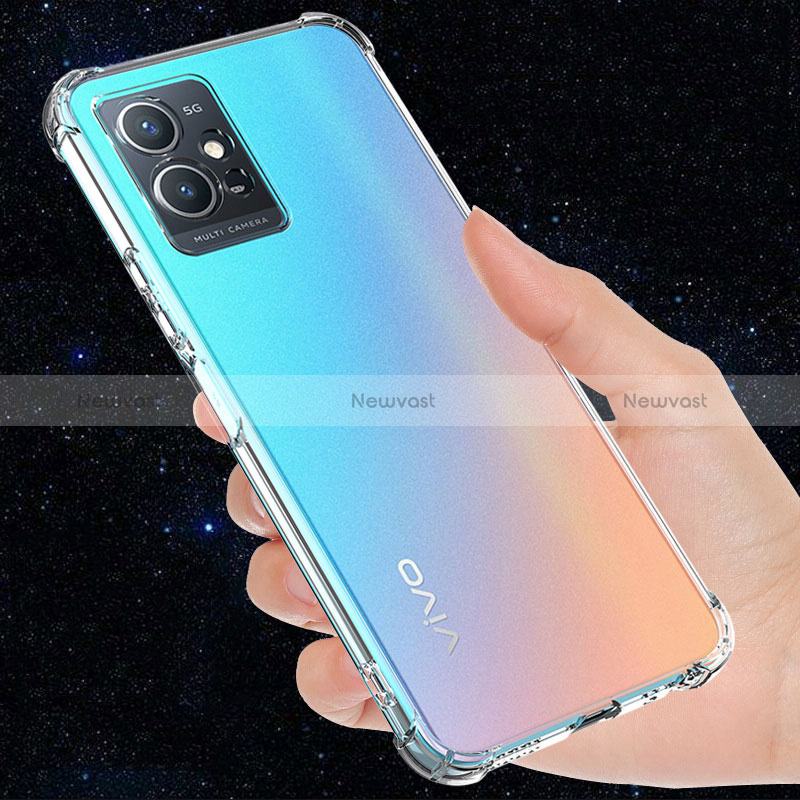 Ultra-thin Transparent TPU Soft Case Cover for Vivo T1 5G India Clear