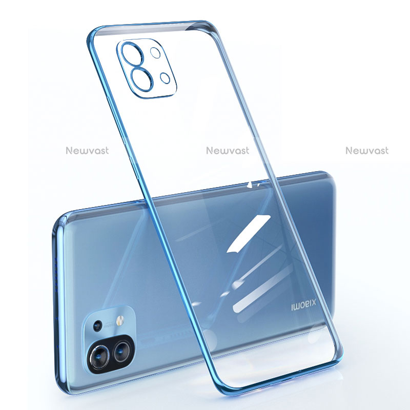 Ultra-thin Transparent TPU Soft Case Cover for Xiaomi Mi 11 Lite 4G Blue