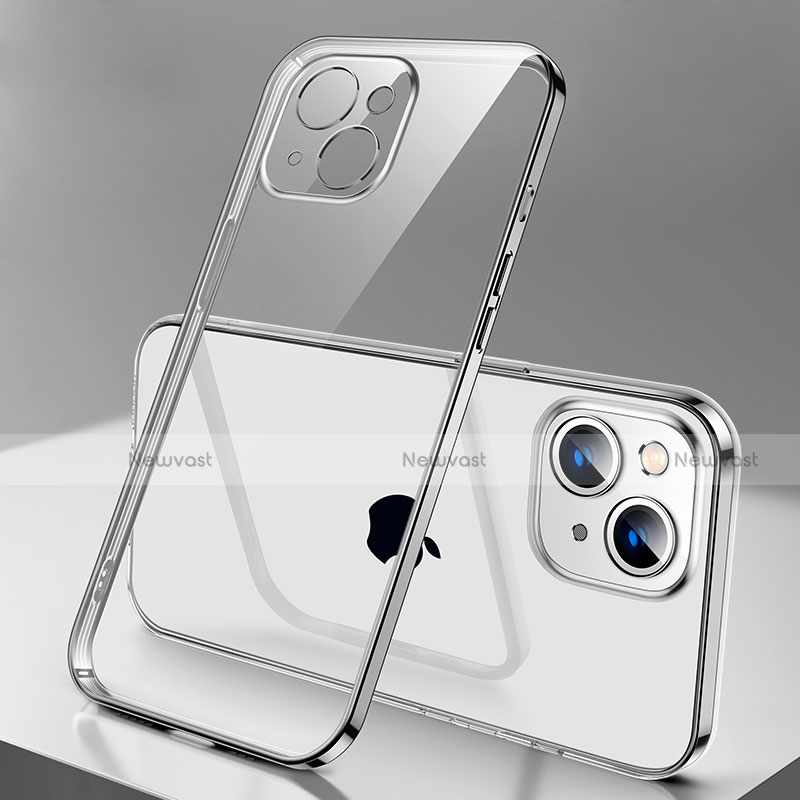 Ultra-thin Transparent TPU Soft Case Cover H01 for Apple iPhone 15 Plus Silver