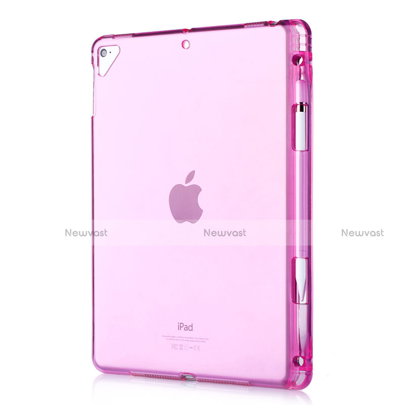 Ultra-thin Transparent TPU Soft Case Cover H01 for Apple New iPad 9.7 (2018) Red