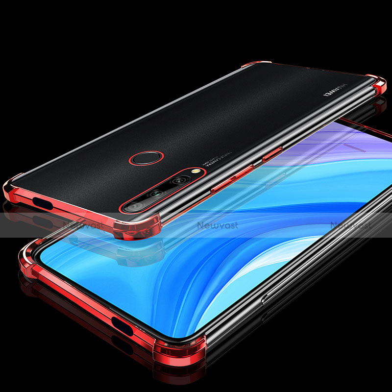 Ultra-thin Transparent TPU Soft Case Cover H01 for Huawei Enjoy 10 Plus Red