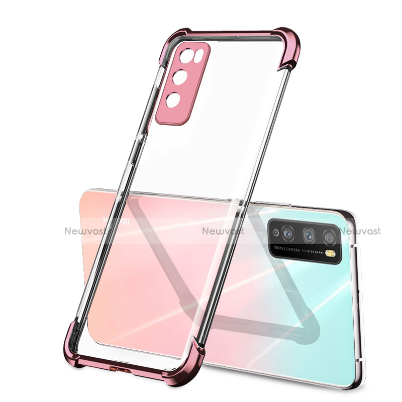 Ultra-thin Transparent TPU Soft Case Cover H01 for Huawei Enjoy Z 5G Rose Gold