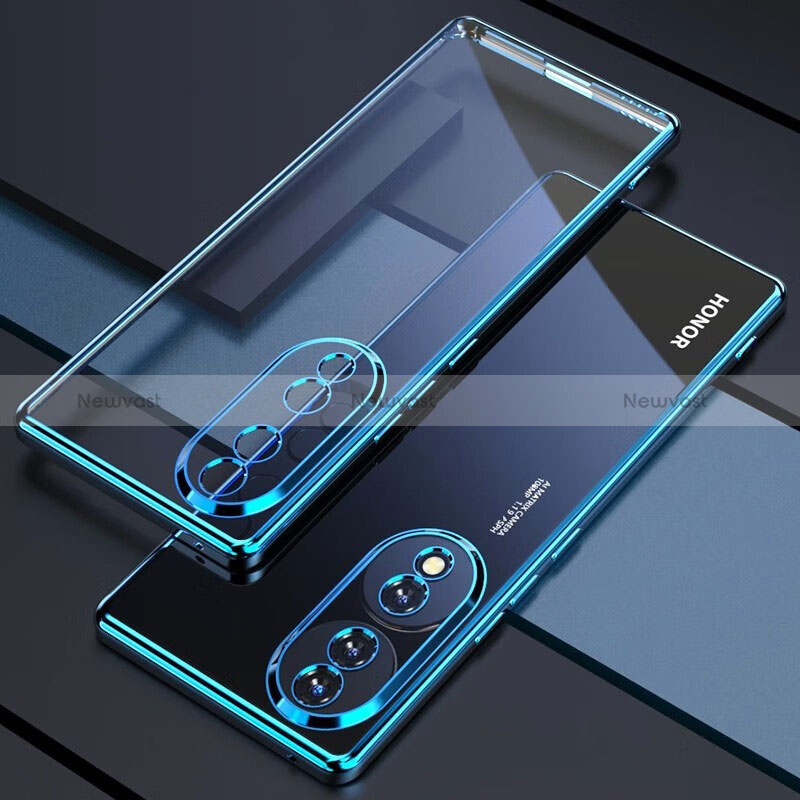 Ultra-thin Transparent TPU Soft Case Cover H01 for Huawei Honor 70 Pro 5G Blue