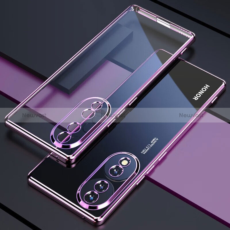 Ultra-thin Transparent TPU Soft Case Cover H01 for Huawei Honor 70 Pro 5G Purple