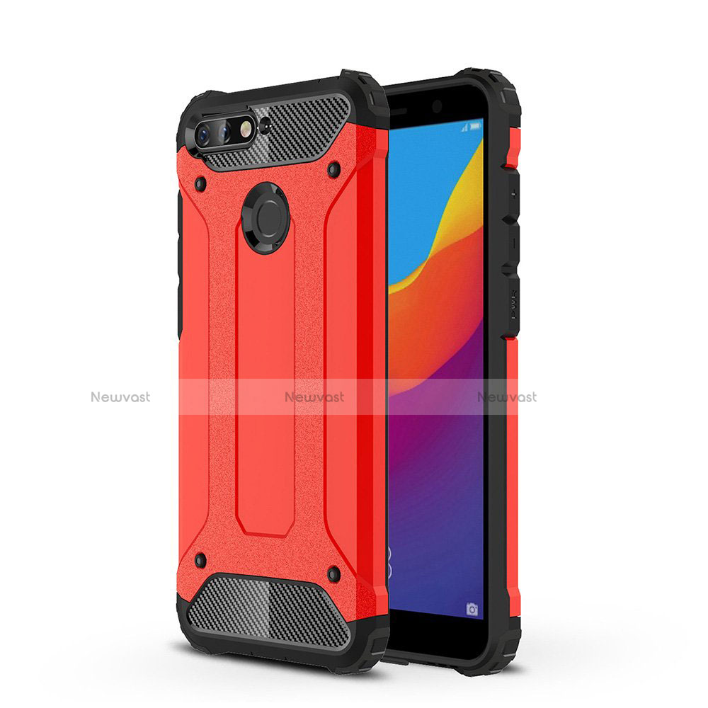 Ultra-thin Transparent TPU Soft Case Cover H01 for Huawei Honor 7A Red