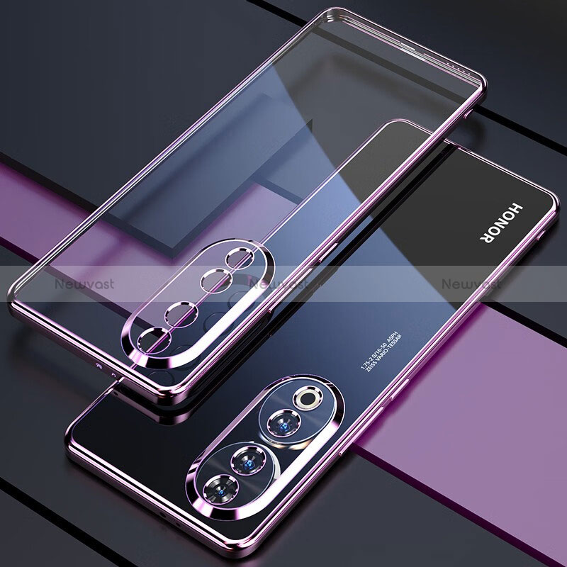 Ultra-thin Transparent TPU Soft Case Cover H01 for Huawei Honor 90 5G Purple