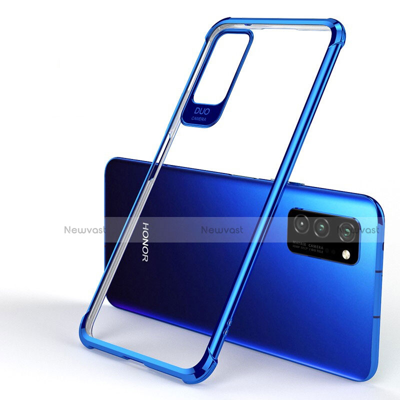 Ultra-thin Transparent TPU Soft Case Cover H01 for Huawei Honor V30 5G Blue