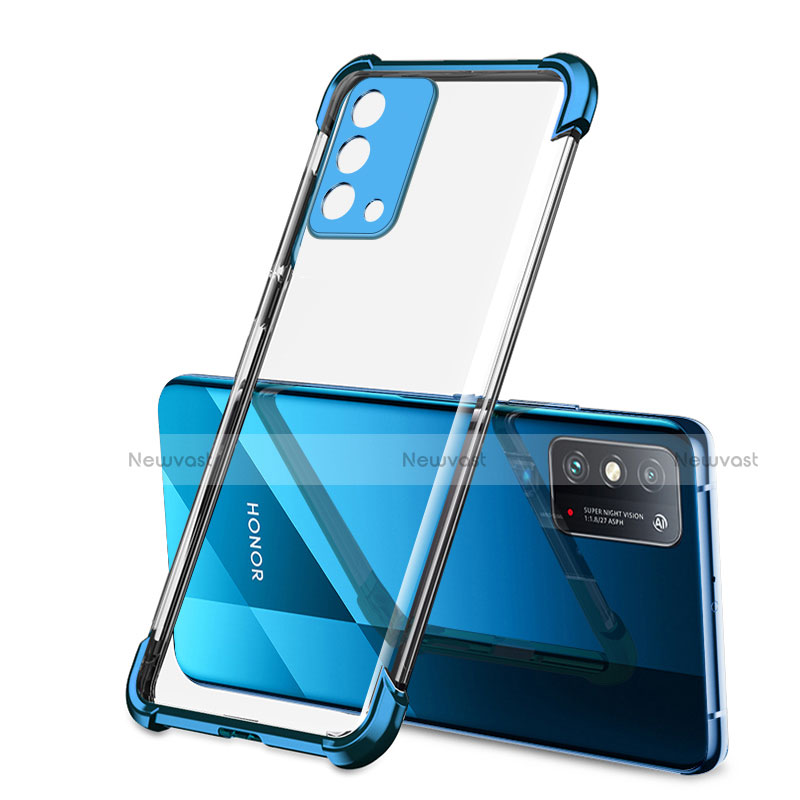 Ultra-thin Transparent TPU Soft Case Cover H01 for Huawei Honor X10 Max 5G Blue