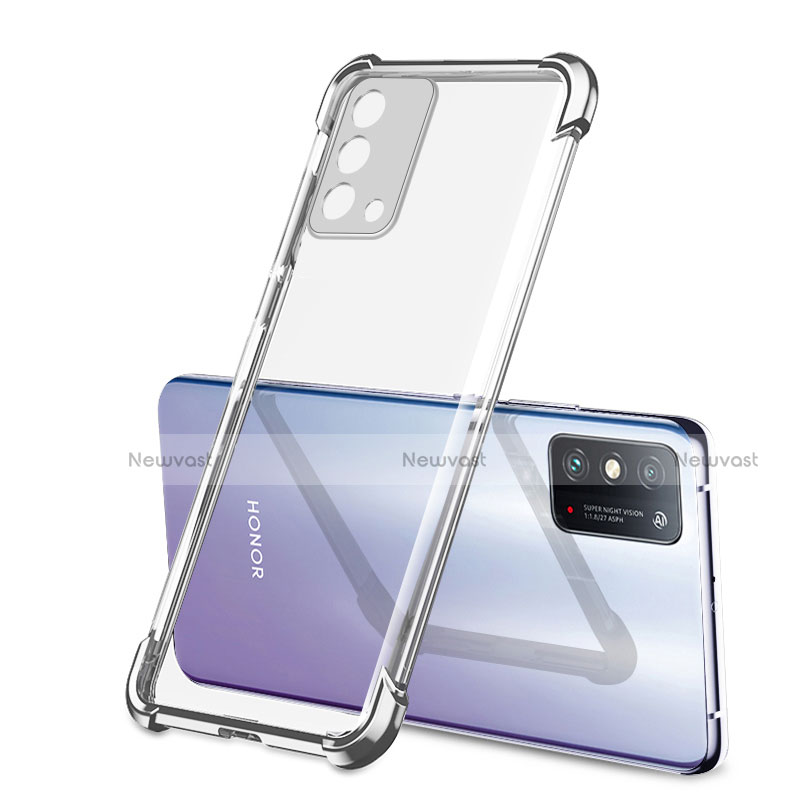 Ultra-thin Transparent TPU Soft Case Cover H01 for Huawei Honor X10 Max 5G Silver