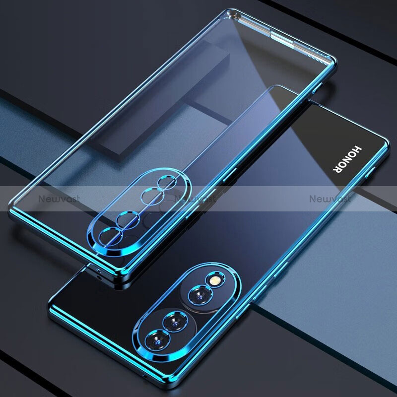 Ultra-thin Transparent TPU Soft Case Cover H01 for Huawei Honor X7b Blue