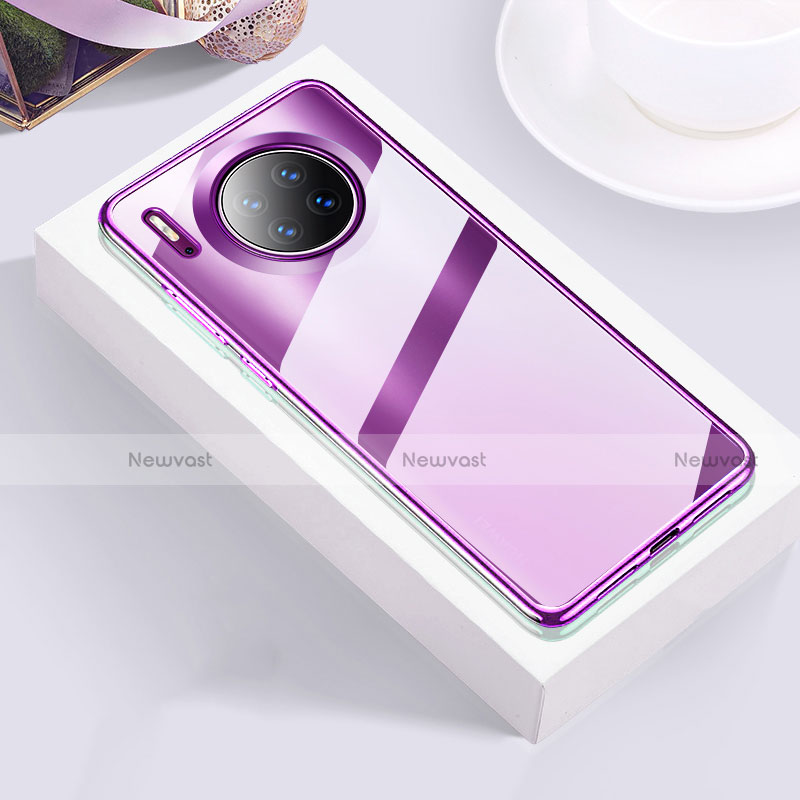 Ultra-thin Transparent TPU Soft Case Cover H01 for Huawei Mate 30 5G Purple
