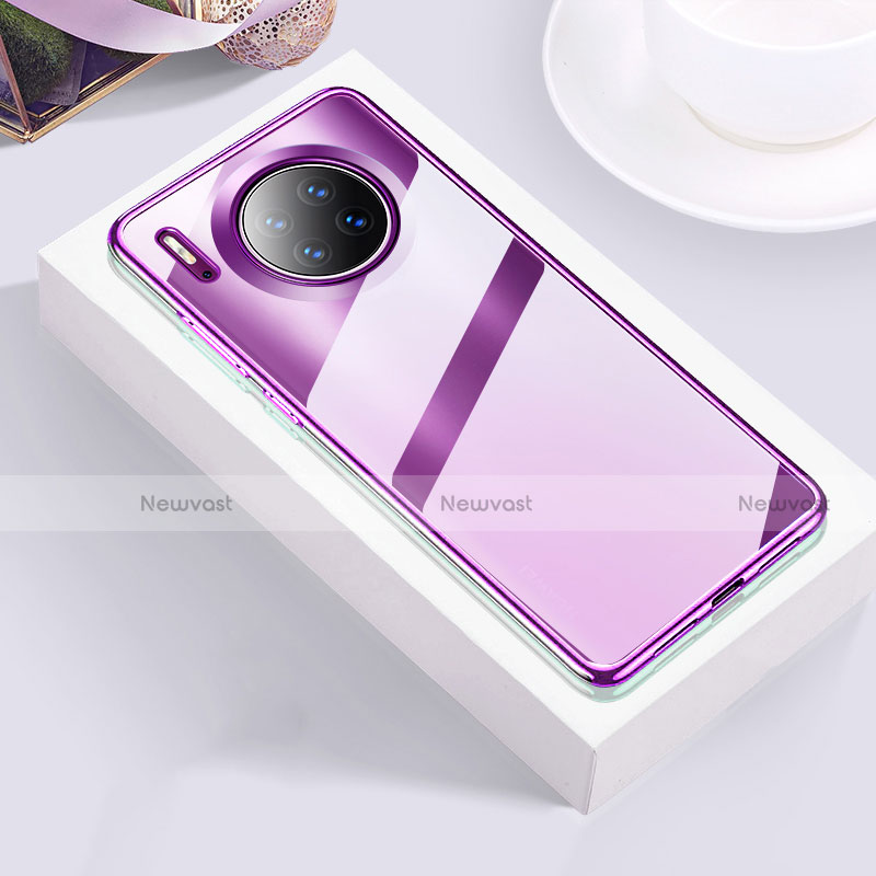 Ultra-thin Transparent TPU Soft Case Cover H01 for Huawei Mate 30 Pro Purple