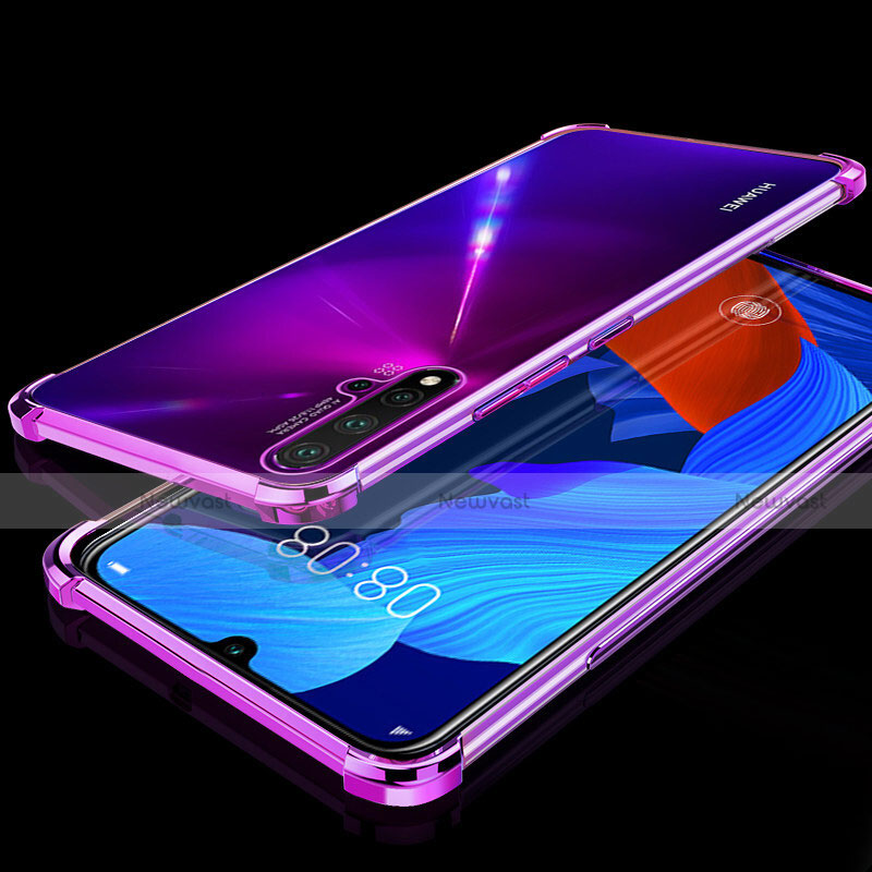 Ultra-thin Transparent TPU Soft Case Cover H01 for Huawei Nova 5 Pro Purple