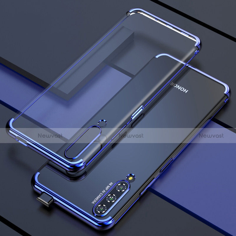 Ultra-thin Transparent TPU Soft Case Cover H01 for Huawei P Smart Pro (2019) Blue