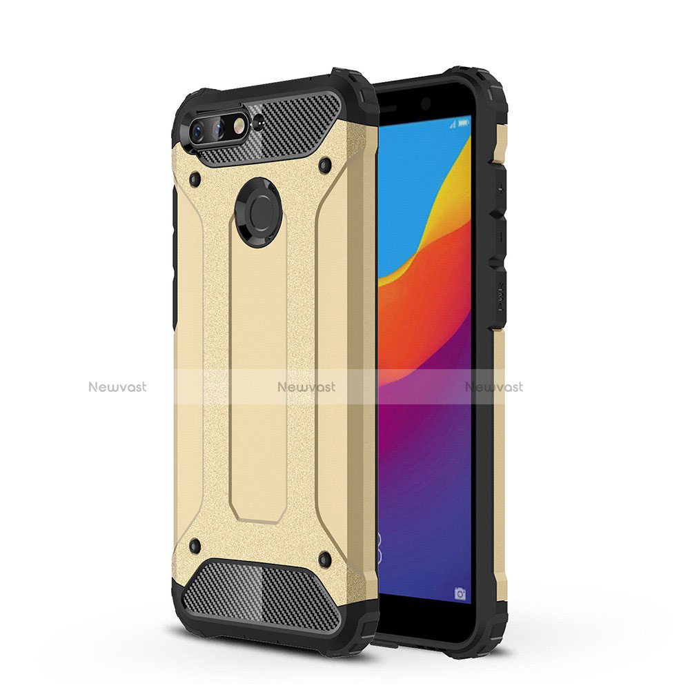 Ultra-thin Transparent TPU Soft Case Cover H01 for Huawei Y6 (2018) Gold