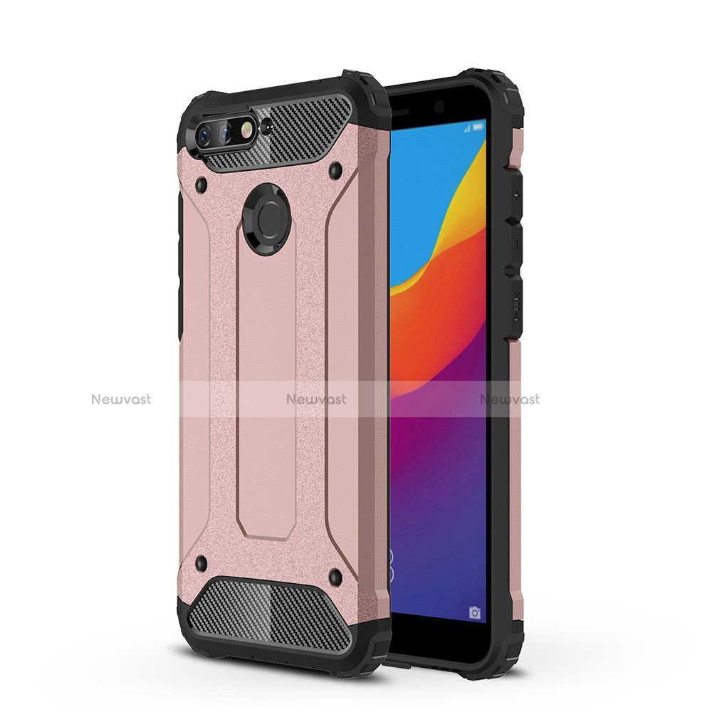 Ultra-thin Transparent TPU Soft Case Cover H01 for Huawei Y6 (2018) Rose Gold